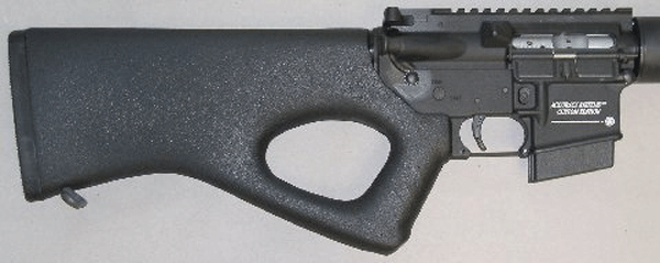 AR-15 Thumb hole stock with ergonomic pistol grip without finger